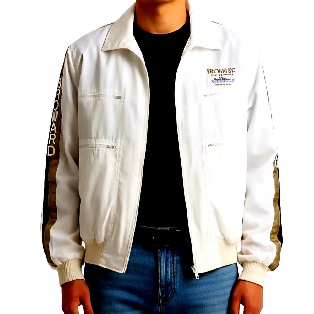 VINTAGE BROWARD MARINE Fully-Lined Windbreaker Retro Nautical Yachting Size XL